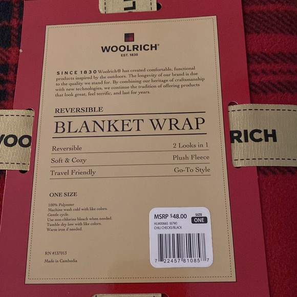 WOOLRICH NWT Reversible Blanket Wrap - Picture 3 of 3